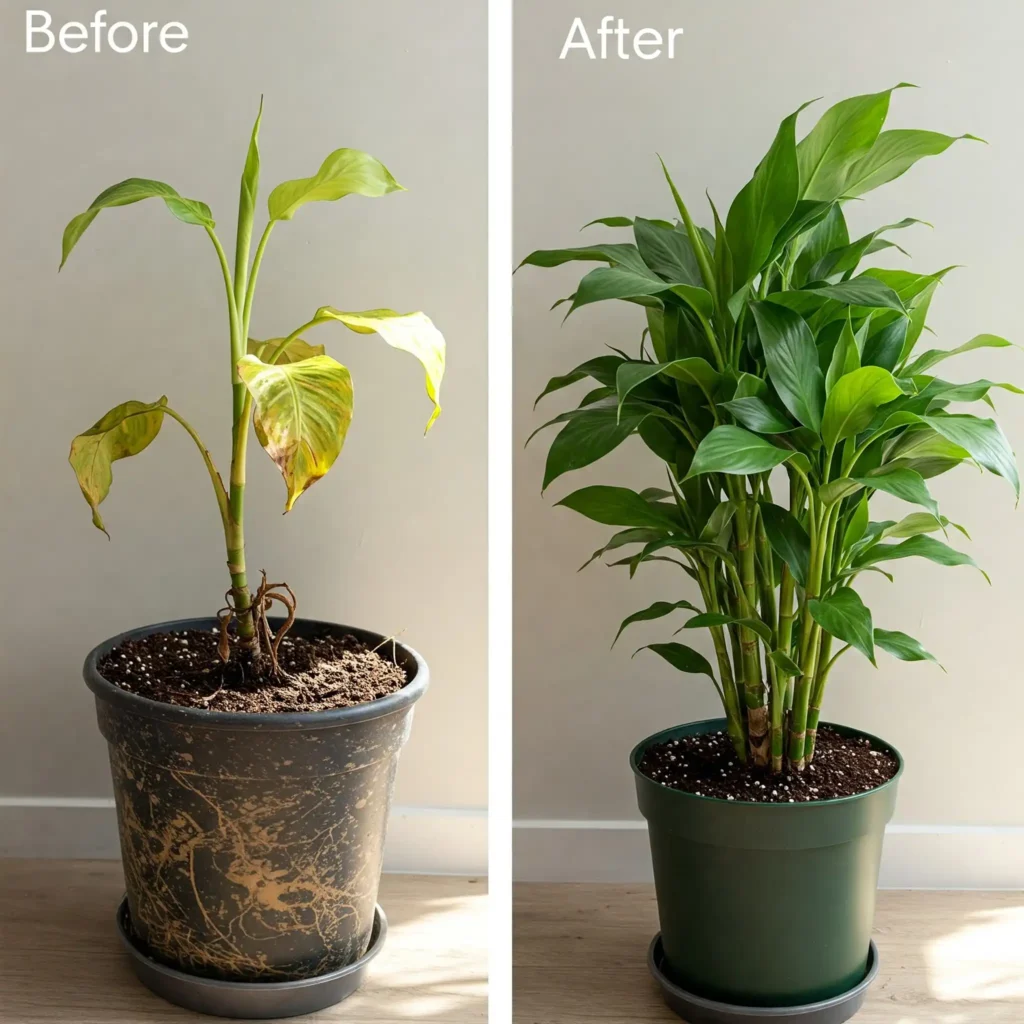 Before And After Correcting Water Schedule